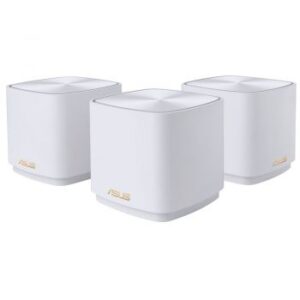 ASUS ZenWifi XD4 AX1800 Mini Wireless Router, Tri-band WiFi 6, 2.4/5 GHz, 2x Gigabit LAN, White, 3-Pack | 90IG05N0-MO3R20