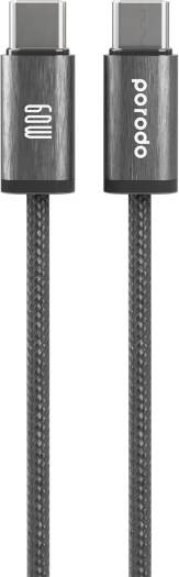 Porodo Woven 60W Type-C to Type-C Cable 1.2M - Black