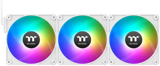 Thermaltake CT120 EX Reverse ARGB Sync PC Cooling Fan, 120mm Sizes, Reversed Blades, 2000 RPM Fan Speed, 65.82 CFM Fan Airflow, Hydraulic Bearing Type, Pack of 3, Snow | CL-F194-PL12SW-A