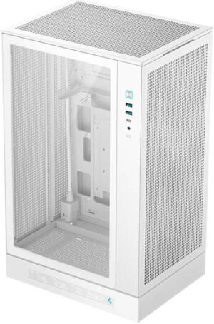 DeepCool CH270 DIGITAL Micro-ATX Computer Case, Up to 360mm Radiator, Up to 6x 120mm Fan Support, 4x Expansion Slots, Tempered Glass Side Panel, Wraparound Mesh Panels, White | R-CH270-WHNDM0-G-1