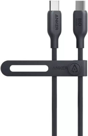 Anker 544 PowerLine USB-C To USB-C Cable, 3ft Bio-Based Eco-Friendly Material, 25000 Bend Lifespan, Fast Charging Output Of 100W PD, Universal Compatibility, Black | A80F1H11