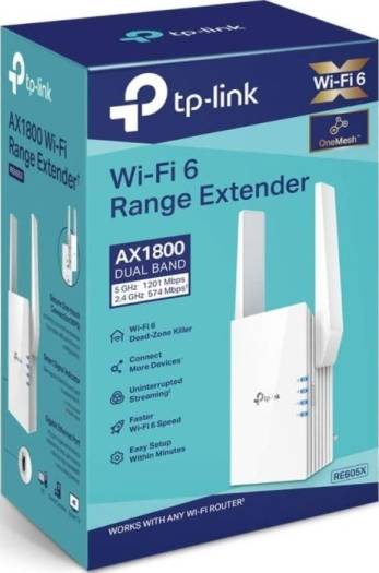 TP-LINK NextGen Wi-Fi 6 Dual Band AX1800 Wi-Fi Range Extender | Gigabit Ethernet Port | Built-In Access Point Mode | RE605X
