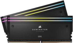 CORSAIR Dominator Titanium 32GB (2x16GB) DDR5 RGB Desktop Memory Kit, 6600MHz Memory Speed, CL32 CAS Latency, 1.40V Memory Voltage, 288 Pin, XMP, iCUE Cmpt, Black | CMP32GX5M2X6600C32