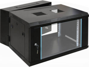 6U Wall Mount Rack Cabinet, With Fan and Shelf, 600 x 600mm Size, 1.2mm Thick SPCC, Strong Structure, Black | 6U-600X600
