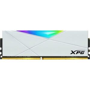 Adata XPG SPECTRIX D50 RGB 16GB DDR4 Desktop Memory 4133 MHz Memory Speed, CL19 CAS Latency, 288-Pin UDIMM, Supports XMP 2.0, 1.35 Volts, White | AX4U413316G19J-SW50