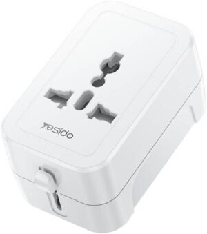 Yesido MC32 Global Plug Adapter, 1380W Output, 6A Wide Current, 100-240V Full Voltage, CN/EU/US/UK Pin Charging, ABS + PC Material, White | MC32