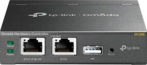 TP-Link Omada Hardware Controller, 2x 10/100Mbps Ethernet Port, 1x USB 2.0 Port, 1x Micro USB Port, Up to 100 Omada Access Points, 20 JetStream Switches, & 10 Omada Routers, Black | OC200