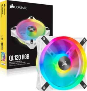 CORSAIR QL Series, iCUE QL120 RGB, 1x120mm RGB LED Fan, Single Pack - White  | CO-9050103-WW