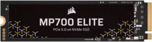 Corsair MP700 Elite PCIe 5.0 x4 NVMe 2.0 M.2 2TB Internal SSD, 10000 MB/s Sequential Read Speeds & 8500 MB/s Sequential Write Speeds, 3D TLC NAND Technology, Black | CSSD-F2000GBMP700ENH
