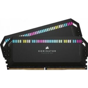 Corsair Dominator Platinum RGB 32GB (2x16GB) Memory Kit, DDR5 DRAM, 5200MHz Speed, C40 Latency, Overclock PMIC, RGB LED Lighting, DIMM, 1.25V, Black | CMT32GX5M2B5200C40