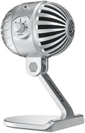 Saramonic SmartMic USB Condenser Microphone, 75Hz High Pass Filter Function, Directional Cardioid Pickup Pattern, Compatible with iOS/Android Mobiles & Computers, Silver | MTV550