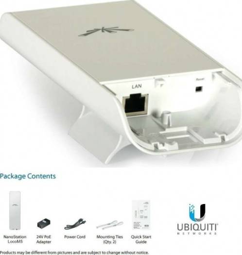 Ubiquiti Networks airMAX NanoStationlocoM 5 GHz Indoor / Outdoor CPE Loco Station, 13 dBi Antenna Gain, 560 MHz Atheros Processor, 5 GHz Frequency, 1 x 10/100 ETH | LOCOM5 - Image 3