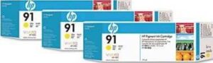 HP 91 Ink Cartridge, Yellow, 3/Pack 775ML | C9485A