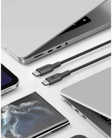 Anker 542 USB-C To C Cable Bio-Based 6ft, 25,000-bend Lifespan, Up To 100W Fast Charging And Data Transfer, Smartphones And USB Type C Devices, Black | A80F2H11 - Image 4