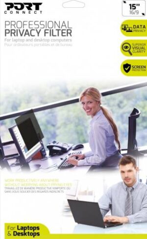 Port Connect 15.6" 16/9 Privacy Screen Filter | 900005