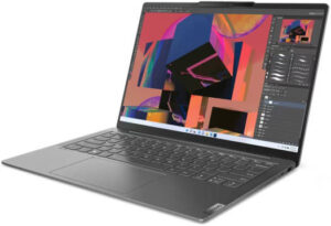 Lenovo Yoga Slim 6 14IAP8 Laptop, 14" 2.2K IPS Display, Intel Core i7-1260P, 16GB RAM, 1TB SSD, Intel Iris Xe Graphics, Backlit ENG-ARB Keyboard, Windows 11, Storm Grey | 82WU005RAX