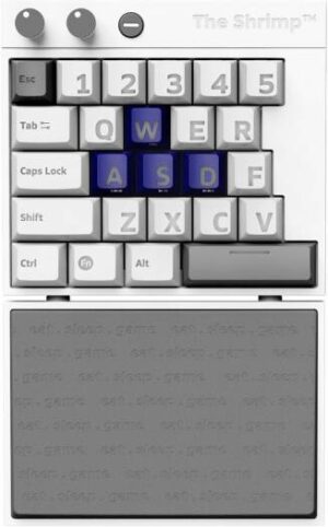 The Shrimp Model 1 Vitello, Ultracompact Mechanical Gaming Keyboard, 25-key Global Layout, Gateron G Pro Switches, RGB Light Effects, USB C | 60630