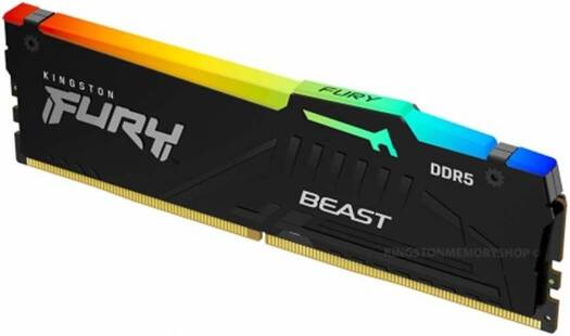 Kingston Fury Beast RGB 16GB DDR5 (2x 8GB) Desktop Memory, 5600MHz Speed, CL40 Cas Latency, 1.35V Voltage, 288 Pin, Dual Channel Kit, Non-ECC Unbuffered DIMM, Black | KF556C40BBAK2-16 - Image 4