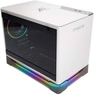 InWin A1 Prime Mini-ITX Computer Case, 2x Sirius Loop ASP120 Fans Included, SECC, Tempered Glass, Aluminium, Plexiglass Materials, Up to 320mm GPU, 750W PSU, White | IW-A1PRIME-WHITE