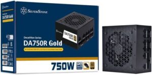 SilverStone DA750R Gold Fully Modular Power Supply, 80 PLUS Gold, 750W ATX 3.0 & PCIe 5.0, Active PFC, Silent 120mm FDB Fan, Japanese Capacitors, Black | SST-DA750R-GM