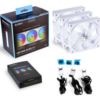 Lian Li Uni Fan AL120 Digital Addressable RGB 120 Fan, Triple Pack, 32 LEDs Per Fan, 800-1900 RPM Speed, Fluid Dynamic Ball Bearing, White | G99.12AL3W.00 - Image 5