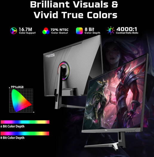Twisted Minds TM32FHD240VA Supreme Series Gaming Monitor, 32" FHD VA Display, 240Hz Refresh Rate, 1ms Response Time, NVIDIA G-Sync Compatible, 16.7M Colors, Black | TM32FHD240VA - Image 6