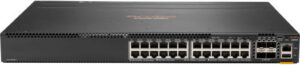 Aruba 6300M 24-Port Gigabit PoE+ Compliant Managed Network Switch with SFP56, 880 Gb/s Switching Capacity, 4 x 50G SFP56 Slots, 660 Mpps Forwarding Rate, Modular Design, Black | JL664A