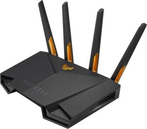 ASUS TUF Gaming AX3000 V2 Dual Band WiFi 6 Gaming Router with Mobile Game Mode, 2.4GHz / 5GHz Bands, Up to 3000 Mbps, 2.5Gbps Port, Wi-Fi 6, AiProtection Pro Network Security, Black | 90IG0790-MU9B00