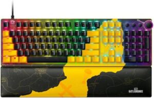 Razer Huntsman V2 Optical Gaming Keyboard PUBG Battleground Edition, Fastest Clicky Optical Red Switches w/Quick Keystrokes, 8000Hz Polling, Media Keys & Dial, US-Layout, Black | ‎RZ03-03932300-R3M1