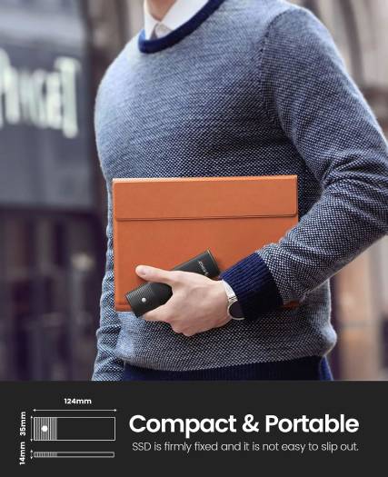 ORICO Aluminum M.2 SATA SSD Enclosure, Tool-Free 5Gbps USB-C Adapter, USB 3.2 M.2 SATA Reader, For 4TB 2230/2242 /2260/2280 SATA-Based B-Key/B+M-Key SSDs, Black | PWM2-BK-EP - Image 7