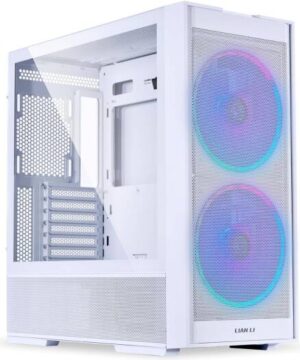 LIAN LI Lancool 206 ATX, RGB Mid-Tower Gaming PC Case, Tempered Glass Side Panel, Mesh Front Panel Mid-Tower Chassis w/ 2 ARGB PWM Fans Pre-Installed, USB Type-C Port, Black | G99.LAN206RW.00
