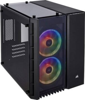 Corsair 280X Crystal RGB Tempered Glass Micro ATX PC Case, Black | CC-9011135-WW