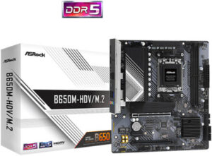 ASRock B650M-HDV/M.2 AMD AM5 Motherboard, Supports Ryzen™ 9000, 8000, 7000 Series Processors, 2xDDR5 RAM Up To 7200Mhz, 7.1 Channel Nahimic Audio, 2.5G LAN, PCIe Gen5 (M.2) | 90-MXBLA0-A0UAYZ