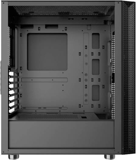 GAMDIAS Mars M1 ATX MID Tower Gaming PC Case, RGB Lit Mesh Carving Front, Tempered Glass Window, Support Up to 6 Fans & 280mm Radiator, USB 3 x1 / USB 2 x2 / HD Audio / LED Control, Black | GD-MARS-M1 - Image 5