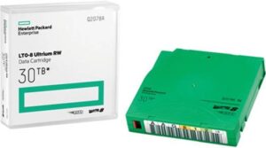 HPE 30TB LTO-8 Ultrium RW Data Cartridge, 12TB Uncompressed Capacity, Up to 700 MB/s Read Speed, FIPS 140-2 Level 1 Encryption, 2.5 1 Compression Ratio, Rewritable,