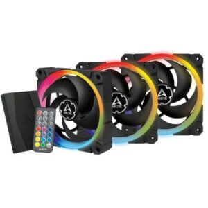 Arctic BioniX P120 A-RGB Bundle Three Pack Fans, 3 x 120mm PWM, Controlled Hub, Frame Color Black | ACFAN00156A