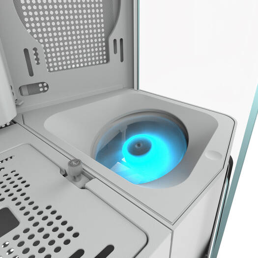 Cougar FV270 RGB ATX Mid Tower Case, 3x Pre-Installed Reversed ARGB PWM Fans & 1x ARGB PWM Fan, Up to 360mm Radiator Support, 7 Expansion Slots, PWM & RGB Hub Sync with M/B, White | 3858M60.0006 - Image 21