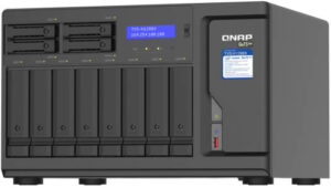 Qnap 12-Bay NAS Enclosure, Intel Xeon W-1250 Processor, 16GB (2x 8GB) ECC UDIMM DDR4 RAM, Intel UHD Graphics P630, 8x 3.5" SATA + 4x 2.5" SATA Drive Bays, Black | TVS-h1288X-W1250-16G