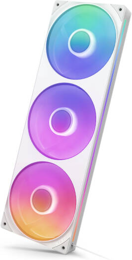 NZXT F360 RGB CORE 360mm RGB LED Single-Frame RGB Fan Unit, 120mm FDB Fans, Up to 2400 rpm Fan Speed, 75.12 CFM Airflow, PWM Fan Control, White | RF-U36HF-W1 - Image 3