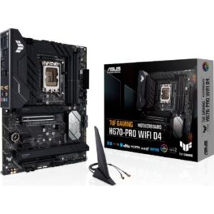 Asus Tuf Gaming H670-Pro Wifi D4 ATX Motherboard, 12th Gen LGA 1700 Socket, DDR4, PCIe 5.0, 4 PCIe 4.0 M.2 slots, 14+1 DrMOS, 2.5Gb Ethernet, DisplayPort, HDMI, USB 3.2, Aura Sync | 90MB1900-M0EAY0