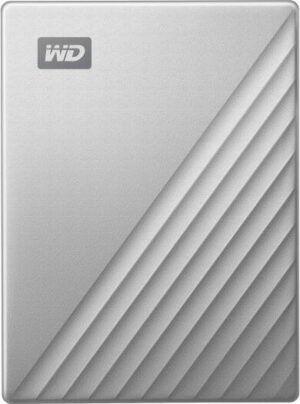 Western Digital 4TB My Passport Ultra, USB 3.0 Type-C, 2.5" External Hard Drive, 256-Bit AES Encryption, Up To 5 Gb/s Transmission Speeds, WD Security Tools, For Mac, Silver | WDBPMV0040BSL-WESN