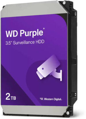 WD 2TB Purple SATA Surveillance Hard Drive, Up to 175MB/s Transfer Rate, 3.5" From Factor, 256MB Cache Size, CMR Technology | WD20PURZ