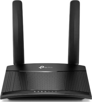 TP-Link 300 Mbps Wireless N 4G LTE Router, 2.4GHz Frequency, 300 Mbps Signal Rate, 2x Detachable External 4G LTE Antennas, Nano SIM Card Slot, LAN Port & LAN/WAN Port, Black | TL-MR100