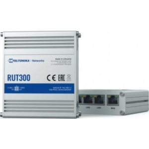 Teltonika RUT300 Ethernet Router, Five 10/100 Mbps Ethernet Ports, Preconfigured Firewall, Multiple top rated VPNs Passive PoE, USB 2.0 Port | RUT300