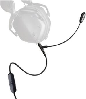 V-Moda BoomPro X Detachable Microphone, For Headphones with 3.5mm Input, 58dB Signal to Noise Ratio, In-Line Mute Switch and Volume Slider, Black | BoomPro X