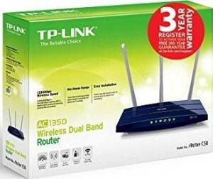 TP-LINK Archer AC1350 Wireless Dual Band Cable Router: 2.4GHz/450Mbps, 5GHz/867Mbps, IPv4/IPv6, WPS, Guest Network, Parental Control. | C58