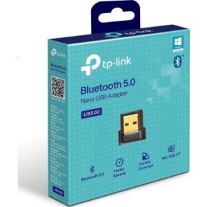 TP-Link Bluetooth 5.0 Nano USB Adapter, Faster Speed, Farther Coverage, Supported OS Windows 10/8.1/7, Black | UB500