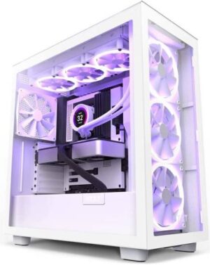 NZXT H7 Elite 2023 ATX Mid Tower PC Gaming Case, Tool-Less Access to Front & Side Panels, Supports Up to 7 Fans & 360mm Radiator in Front and Top & 140mm Rear, White | CM-H71EW-02