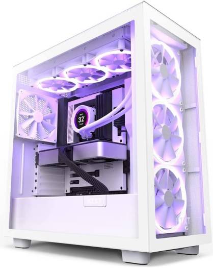 NZXT H7 Elite 2023 ATX Mid Tower PC Gaming Case, Tool-Less Access to Front & Side Panels, Supports Up to 7 Fans & 360mm Radiator in Front and Top & 140mm Rear, White | CM-H71EW-02