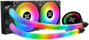 Xigmatek Neon Aqua 240 ARGB CPU Liquid Cooler, 240mm Radiator Support, 120mm Fan Size, 1800RPM Fan Speed, 82.2 CFM Air Flow, ARGB Tube, Support LGA 1700/1200/AM5/AM4 Socket, Black | EN49578